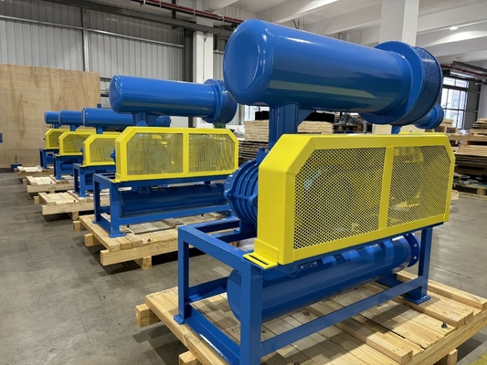 10KPA - 80KPA Soprador de raízes de três lóbulos, utilizado para tratamento de água e transporte pneumático
