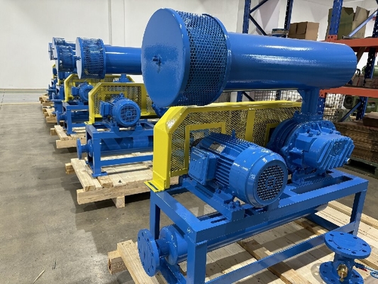 10KPA - 80KPA Soprador de raízes de três lóbulos, utilizado para tratamento de água e transporte pneumático