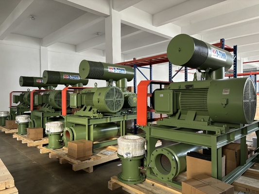 Fluxo axial verde Blower de raízes de três lóbulos BK8024S 90KW Para tratamento de água