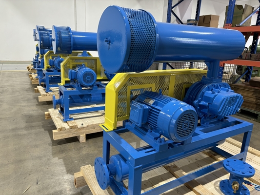 DN200 30-132 kw 10-80 kpa Root Rotary Lobe Blower Ar de arrefecimento Cor azul