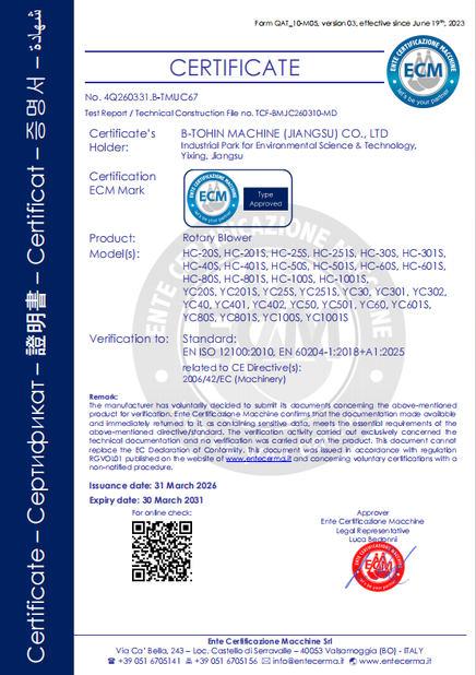 China B-Tohin Machine (Jiangsu) Co., Ltd. Certificações
