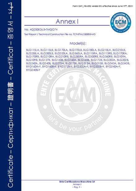 China B-Tohin Machine (Jiangsu) Co., Ltd. Certificações