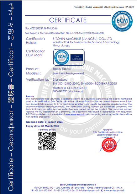China B-Tohin Machine (Jiangsu) Co., Ltd. Certificações